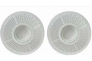 EVRIHOLDER Hairstopper Drain Cover Hair Catcher for Shower and Bathtub, Protects Against Clogs Without Blocking Water Flow, White, 2 Pack