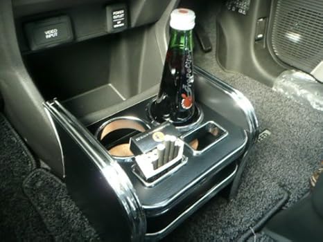 Amazon Gb3 ４フリード フロントカップホルダー レザーブラック ブラックフルメッキ トレイ 車 バイク