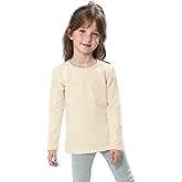 Miccina Girls Long Sleeve T Shirts Toddler Kids Basic Crew Neck Tees Cotton Layering Tops