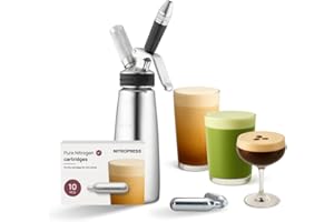 HATFIELDS LONDON Original NitroPress - Nitro Cold Brew Coffee Maker Kit | Includes 10 Nitrogen Cartridges | Portable Infuser for Smooth Nitro Drinks, Cold Brew, Cocktails & Tea at Home or On the Go