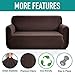 RHF Jacquard-Stretch Loveseat Slipcover Slipcovers for Couches and Loveseats, Loveseat Cover&Couch Cover for Dogs, 1-Piece Sofa Protector(Loveseat: Chocolate)