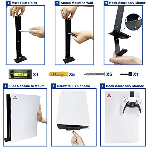 Wall Mount for PS5 Playstation 5 Disc Edition and Digital Edition