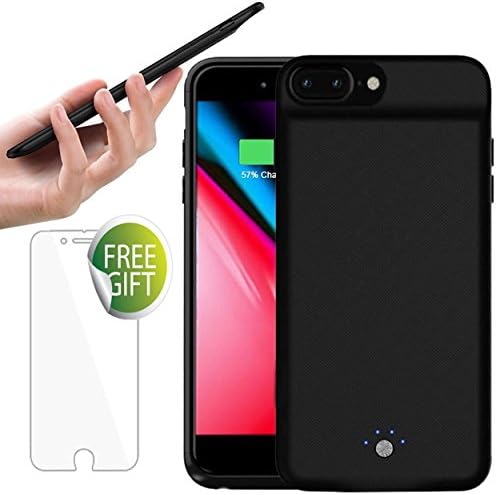 iPhone 6 6s Plus 7 Plus Charging Case Battery Case Wireless Slim Faceme 3600mAh Protective Portable Charger Case Rechargeable Backup Battery Lightning Port Support Black Model