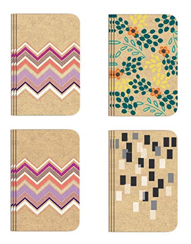 Pocket Notebook Set (12 NotebooksTotal) 3.25" x 5.25" Notepads - Lined Pages, Stitched Binding (Set 4)