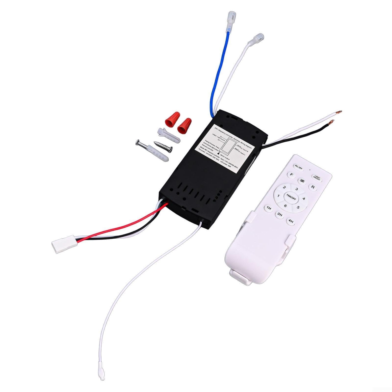 Photo 1 of Ceiling Fan Remote Control Kit Replacement, 6-Speed & Timing, Remote Replacement for DC Ceiling Fan Light(English version)