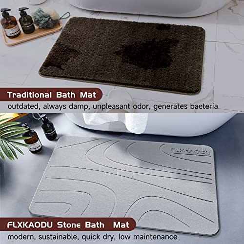 FLXKAODU Stone Bath Mat, Diatomaceous Earth Bath Mat Stone, NonSlip Super Absorbent Quick