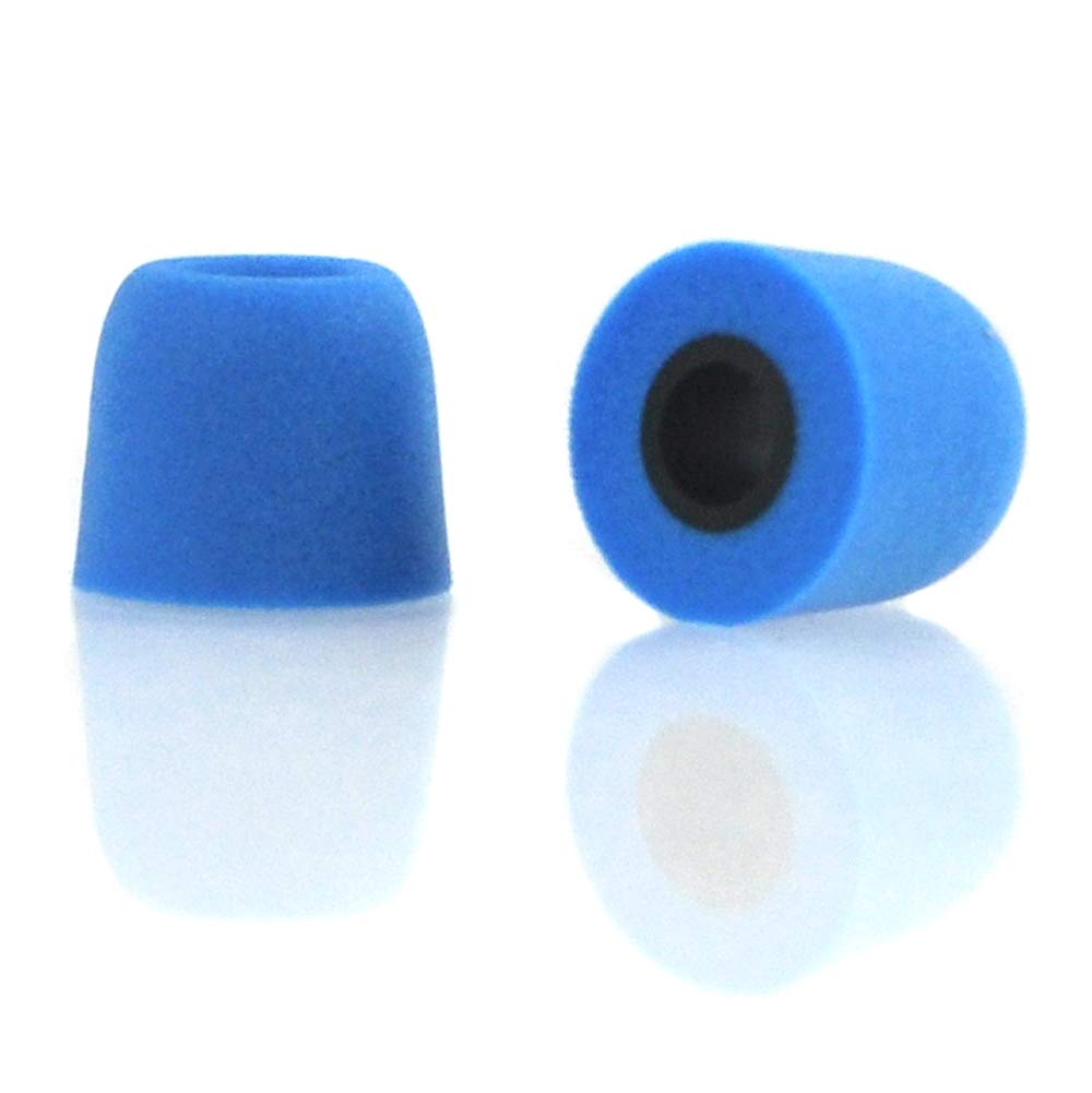 Simoutal 6 Pairs (12 Pieces) 5mm Isolate Noise Replacement Memory Foam Earplugs Sleeves, In-Ear Moniter Earbud Tips T-400 (Medium, Blue)