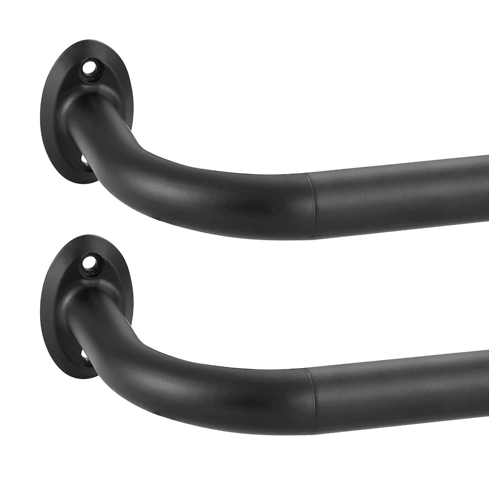 Photo 1 of 2 Pack 1Inch Diameter Wrap Around Curtain Rods for windows 28-56 inch(2.3-4.6Ft), Splicing Adjustable Room Darking Drapery Rod with Aluminum Finials and Brackets,Matte Black