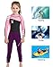DIVE & SAIL Boys Girls Long Sleeve Wetsuit Thermal Long Sleeve Swimsuit UPF 50+ Sun Protection Sun Suit Pink M