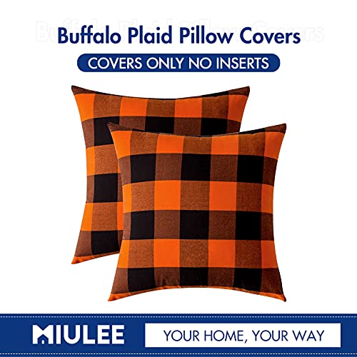 MIULEE Pack of 2 Farmhouse Buffalo Check Retro Plaids Fall Throw Pillow