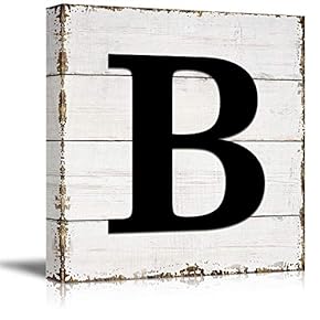 Canvas Wall Art English Letter Wood Background Home Wall Decorations for Bedroom Living Room Paintings Canvas Prints Framed - 12x12 inches