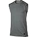 Nike Pro Men's Sleeveless Training Shirt, Carbon Heather/Black/Black, Large