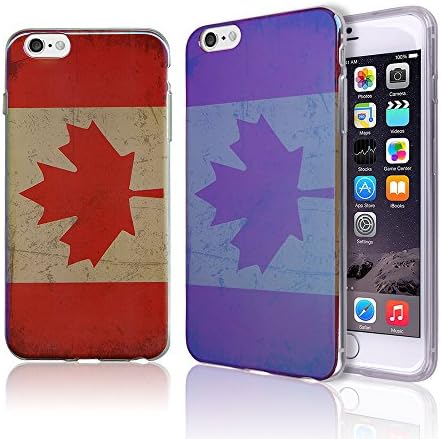 iPhone 6 / 6S Case [National Flag] [Ultra Slim TPU Bumper] Flexible Colorful Rainbow Gel Cover Shock Absorption Graphic Soft Shell Light Jelly Apple iPhone6 / iPhone6S 4.7 inch (CANADA)