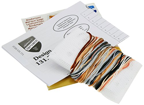 Vervaco Cross Stitch Embroidery Kit for Adults, Cross Stitch Set Pre-Printed with Embroidery Design on 100% Cotton Fabric, Embroidery Templates 2,4 x 8 Inches - 6 x 20 cm, Bookmark Kit, Dog