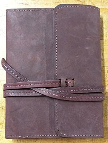 Leather Journal / Leather Notebook / Leather Diary 5" X 7" Genuine Top Grain Latigo Leather - With Leather Strap Closure and Lined Kraft Paper Insert (Refills Available) Handcrafted in USA