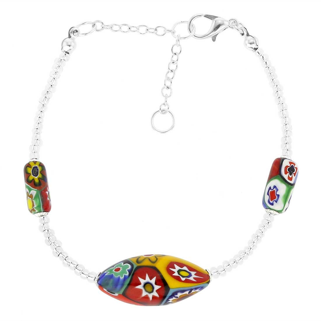 Glass Of Venice Murano Glass Luminoso Millefiori Bracelet