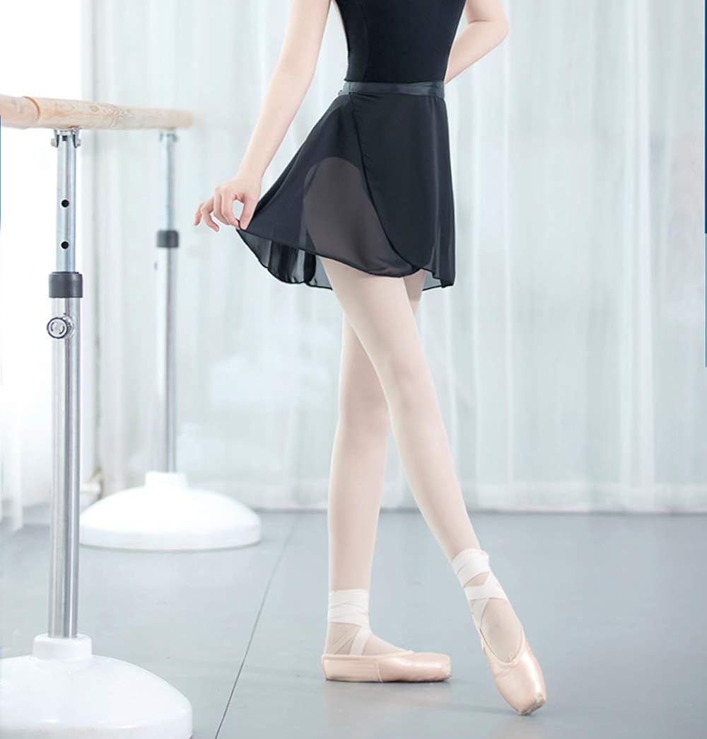 NewChao Ballet Chiffon Wrap Skirts Dance Skirts for Women Girls White Black: Clothing
