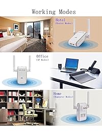 Extender WiFi Mini N300 Wireless WiFi Router Soporte Repetidor AP Router Modo 2.4GHz WiFi Señal Amplificador con Antenas Externas y 2 Puertos Ethernet para Alta Cobertura Wi Fi