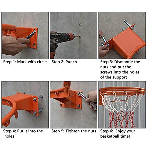 Kids Basketball Hoop, Dream Travel Basketball Rim Goal Wall Mounted Basketball Hoop Indoor Outdoor Hanging Basketball Hoop, 32cm (Renewed) - Thumbnail 4