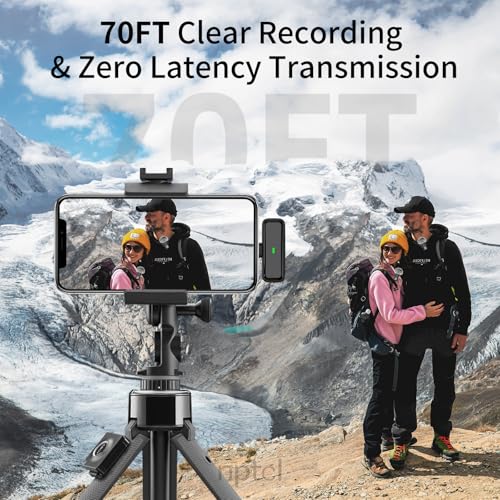 NPTCL Wireless Lavalier Microphone for iPhone iPad Android, USB C Mini Mic | 24H Charging Case, Digital Charge Display, Noise Reduction for Content Creator Video Recording Vlog Podcast YouTube TikTok