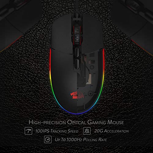 Redragon M719 Invader Wired Optical Gaming Mouse, 7 Programmable