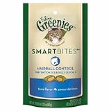 Feline Greenies Smartbites 2.1oz Bag of Cat Treats With Benefits (Hairball Control Tuna, Pack of 6)