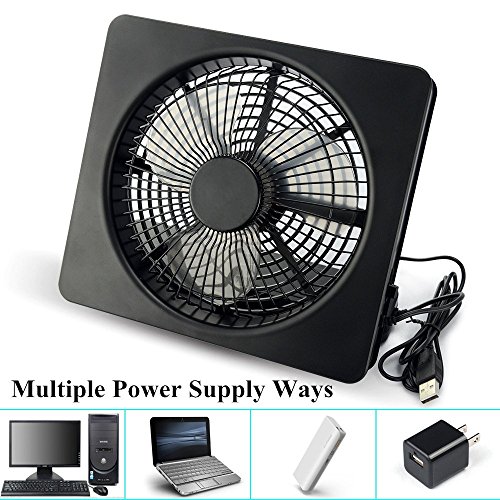 ETONG 6 Inch Portable Fan AA Battery Powered USB Table Fans 2 speed 6
