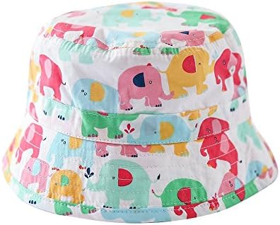 Toubaby Toddler Baby Girl Bucket Hats Baby Sun Hat Elephant Pattern 0-6T (4-6years old(54cm))