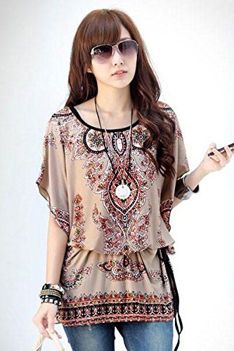 boldgal girl's fashion exotic print top (multi-coloured)