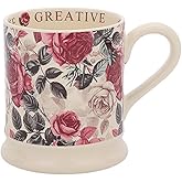 SHZMJL Floral Ceramic Coffee Mug, 300ml/ 10 oz Flowers Coffee & Tea Mug, Porcelain Tea Cup with Handle, Travel Coffee Cup for Home & Office (Rose)