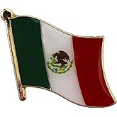 Mexico Flag Die-struck Metal Lapel Pin with Butterfly Clasp