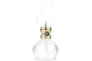 HAKIDZEL Vintage Glass Kerosene Lamp Retro Indoor Oil Lamp Decorative Table Lantern for Camping and Home