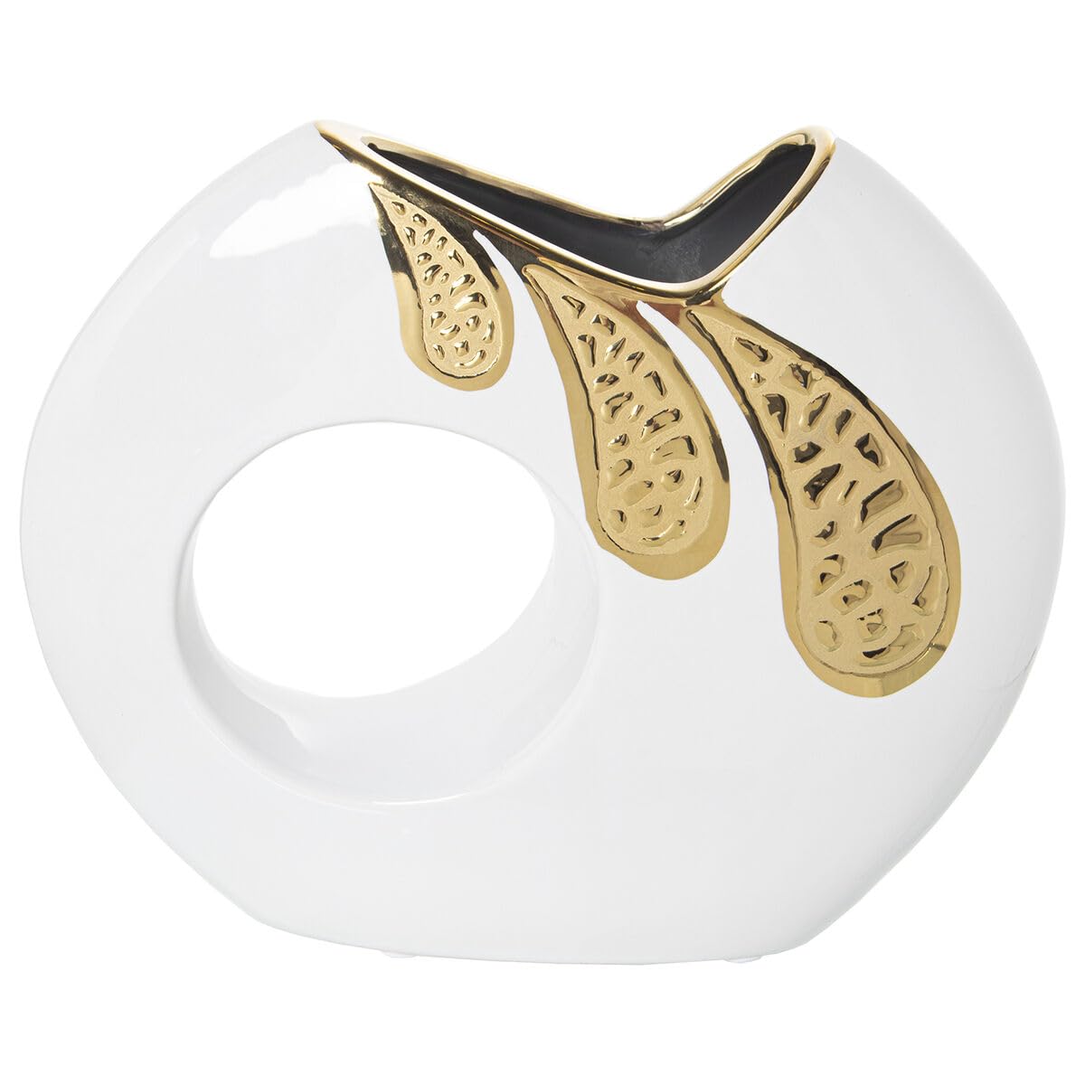 Alexandra House Living Vase White Golden Ceramic 9 x 26 x 20 cm