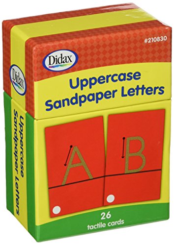 Didax Uppercase Sandpaper Letters - 28 Tactile Alphabet Cards for Grades Pre-K to 1st - Educational Letter Resources for Young Learners