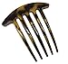 Parcelona French Medium Interlocking 5 Teeth Celluloid Light Shell Set of 2 French Hair Side Combs Flexible Durable Strong Hold Hair Clips Women No Slip Styling Girls Hair Accessories, Made in France