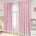SerachI Pink Girls Blackout Curtains Double Layer Curtain, Kids Darkening Curtains Flower Embroidered Voile Mix Match Blackout Window Treatment Grommet Drapes for Girls Bedroom 1 Panel 52 x 84