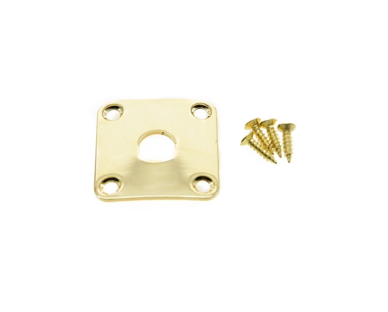 KAISH Gold Metal Curved Bottom Jack Plate Curved Base Square Jackplate for Les Paul LP Guitars — image 1
