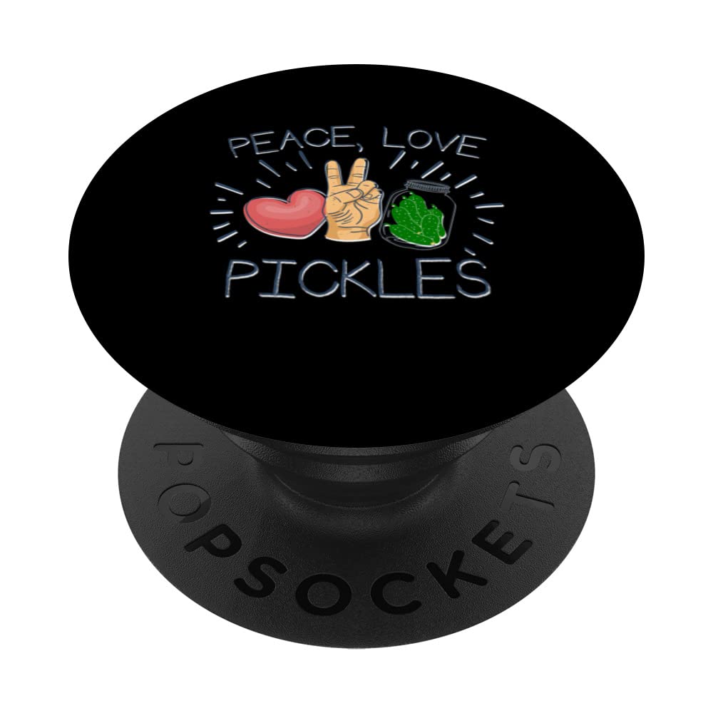Peace Love Pickles Cucumber Pickle Dill PopSockets Swappable PopGrip
