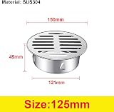 Qrity 304 Stainless Floor Drain Cover 125mm Round Flat Mouth view 2
