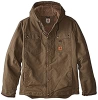 Carhartt コットンジャケット ブラウン Carhartt Men's Carhartt Brown Tall Quilted-Flannel-Lined Duck Active J