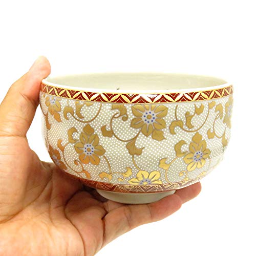 Japanese Matcha Bowl Gold Clematis Kutani Yaki(ware) Pricepulse