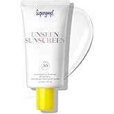 Supergoop! Unseen Sunscreen - SPF 50 - Clear & Invisible Face Sunscreen + Broad Spectrum + Makeup-Gripping Primer - Weightles