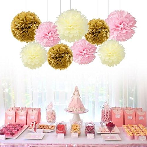 9pcs 8 10Inch Tissue Paper Pom Poms