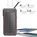 Titita Solar Charger, 13500 mAh Solar Power Bank, Waterproof/Shockproof/Dustproof Solar Phone Charger with 2 LED Light Carabiner for Emergency Travelling Camping, iPhone, Android