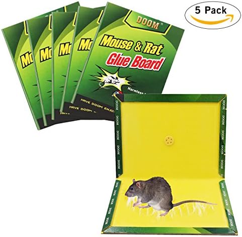 Mouse Trap,Mouse Glue Traps,(5 Pack) Mouse Rat Glue Boards, Mouse Max Size Glue Traps Sticky Boards Mouse Catcher Mice Professional Strength Glue Insect Snake Trapper Lizard Rodent Cockroach Strongly
