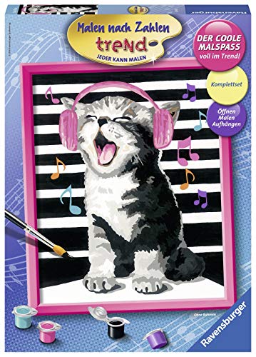 Ravensburger Malen nach Zahlen 28431 - Singing Cat - Für Erwachsene und Kinder ab 12 Jahren, Yellow