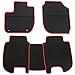 biosp Car Floor Mats Replacement for HR-V HRV 2016 2017 2018 2019 2020 2021 Front and Rear Seat Heavy Duty Rubber Liner Black Red Vehicle Carpet Custom Fit-All Weather Guard Odorless