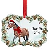 Wild Bay Mustang Horse Christmas Ornament 2024