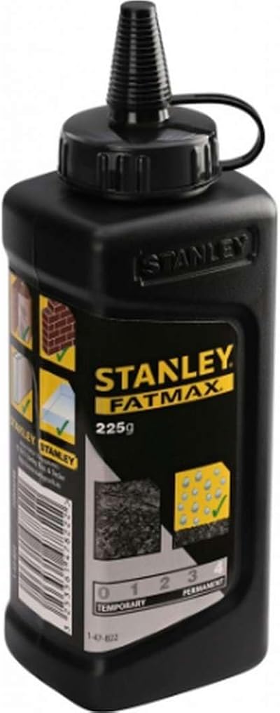STANLEY Fatmax XL Chalk Refill 225g Black Square Bottle Line Marker Powder