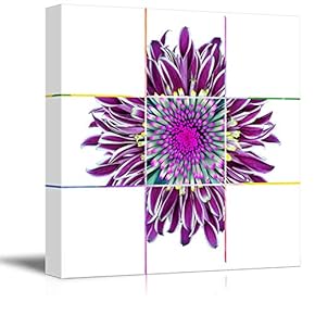 Black Background Flower Theme for Living Room Painting...
